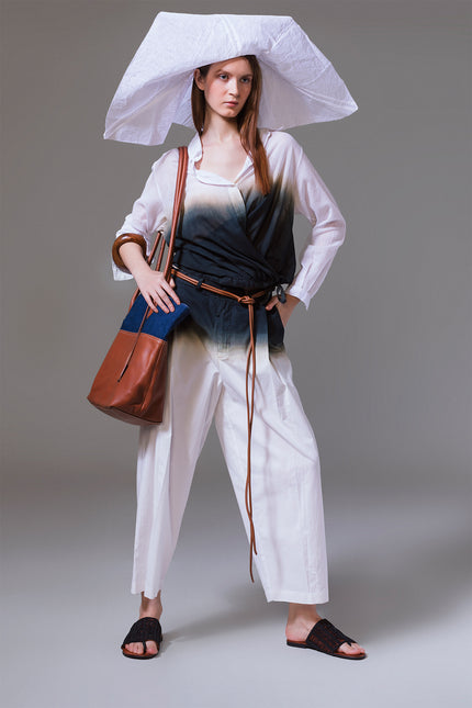 Matana - Indigo Dip Dyed Cross Shirt