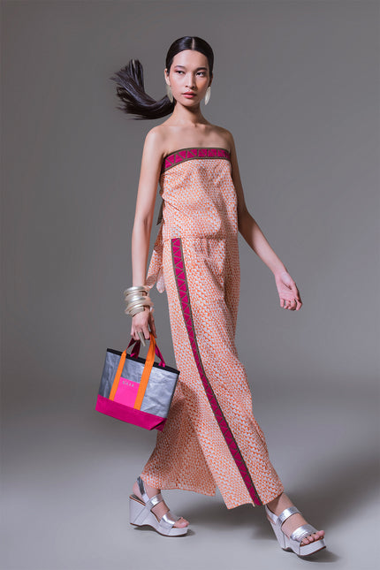 Leonara - Triangle Applique Long Pants with Drawstring