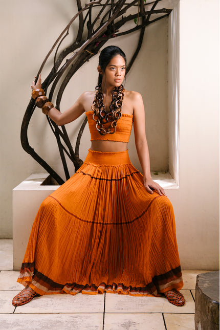Collection image for: Jaellene - Elasticated Top and Crinkle Skirt Set