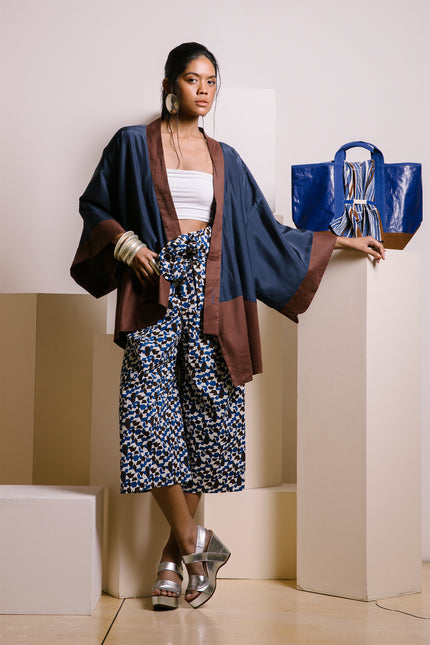Junko - Reversible Cotton and Silk Short Kimono
