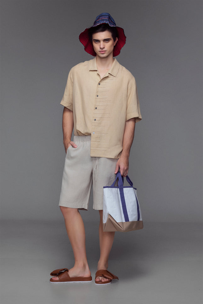 Ingram - Multicolor Hand Stitch Detailing Camp Shirt