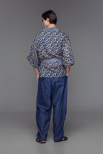Hilton -  Techno Hand Blomprint Unisex Kimono