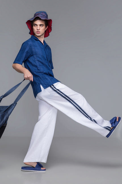 Napoleon - Ribbon Detailed Contrast Side Strap Wide Pants
