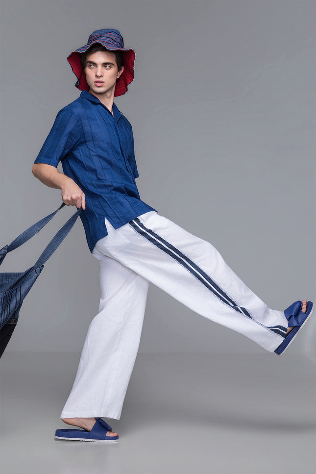 Napoleon - Ribbon Detailed Contrast Side Strap Wide Pants