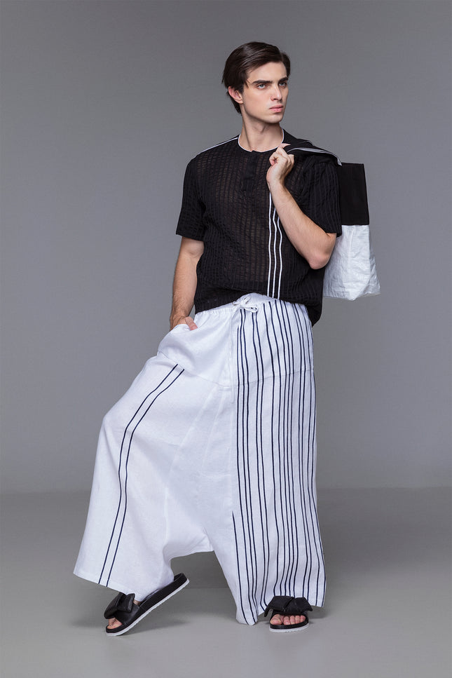 Miura - Combination Ribbon Applique and Handstitch Trousers