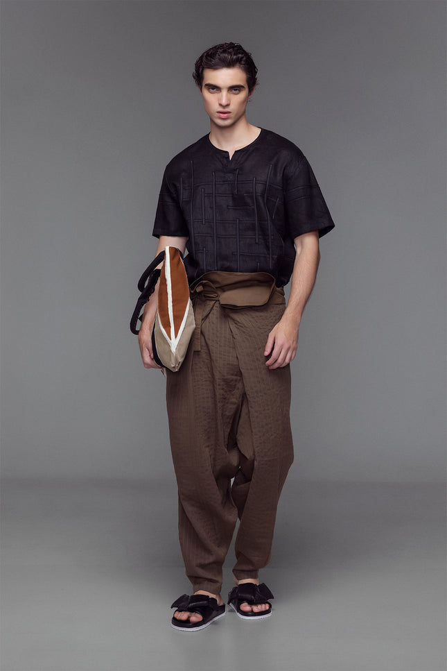 Harris - Irregular Check Appliqué Short Sleeves T-Shirt