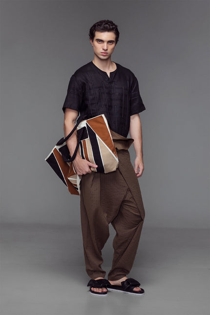 Harris - Irregular Check Appliqué Short Sleeves T-Shirt