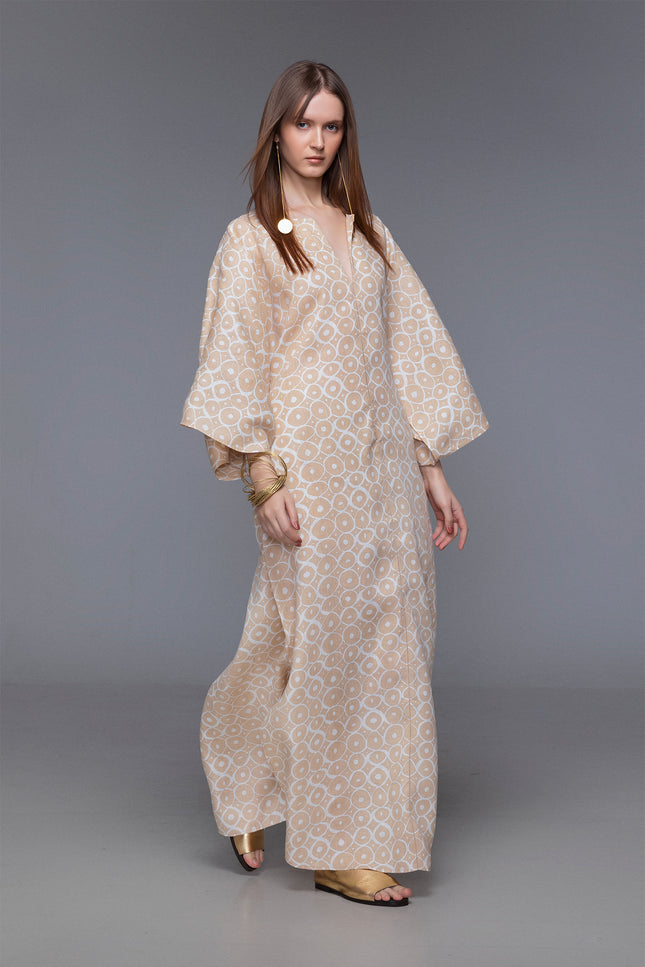 Naavah - Slit Kimono Sleeves Kaftan