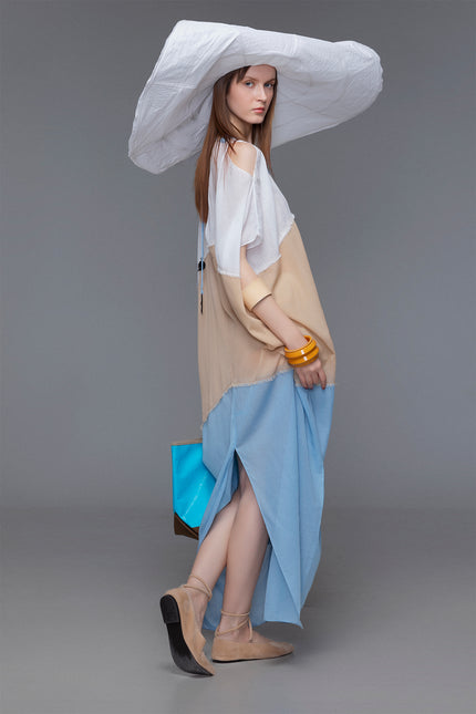 Luella - Multicolor Kaftan with Handcrafted Buffalo Bone Embellishment