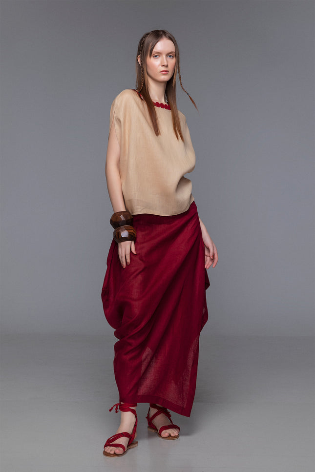Tilt - Tilted Long Skirt with Side Slit
