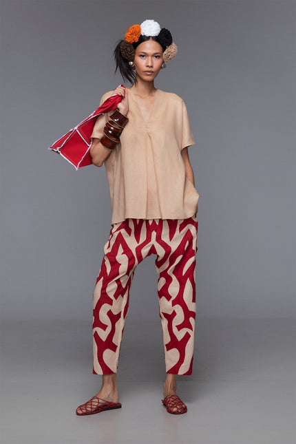 Laityea - Deep V-Neck Short Sleeves Top