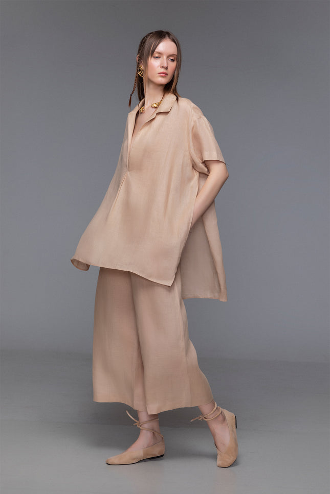 Neva - Wide Leg Drawstring Pants with Pockets