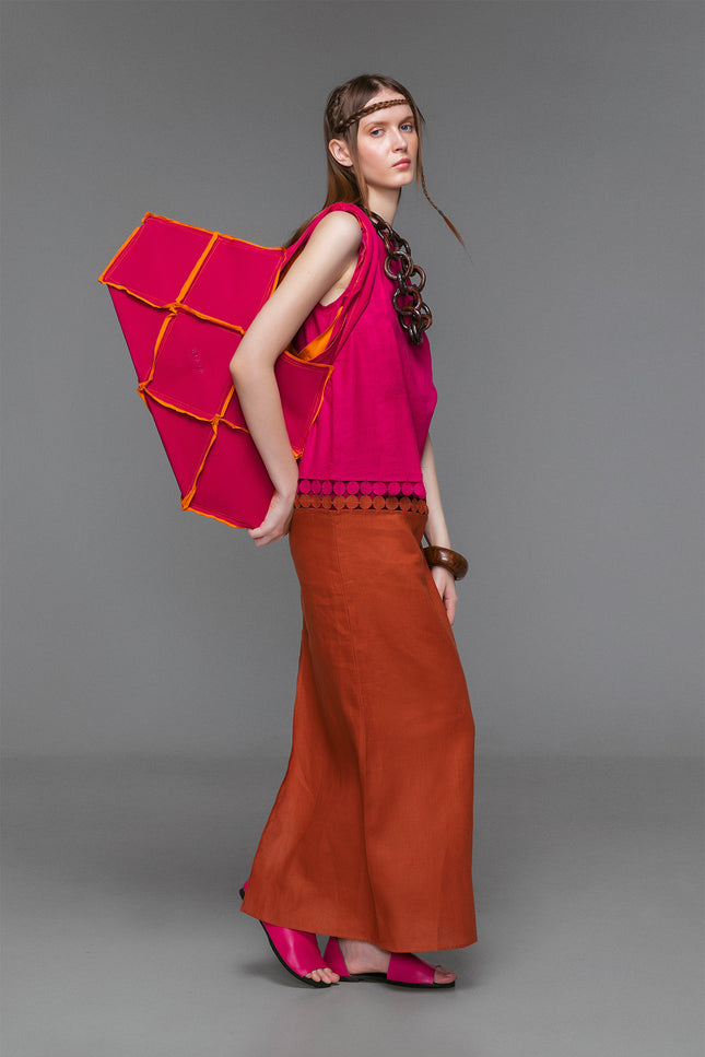 Mistie - Coin Applique Dual Color Shift Dress