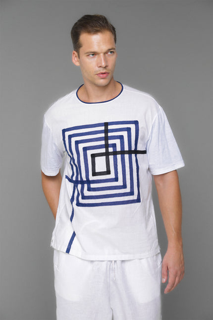 Collection image for: Necho - Labyrinth Appliqué Comfort T-shirt