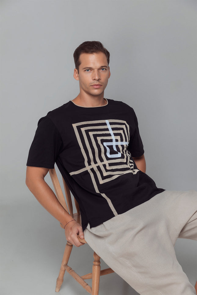 Necho - Labyrinth Appliqué Comfort T-shirt
