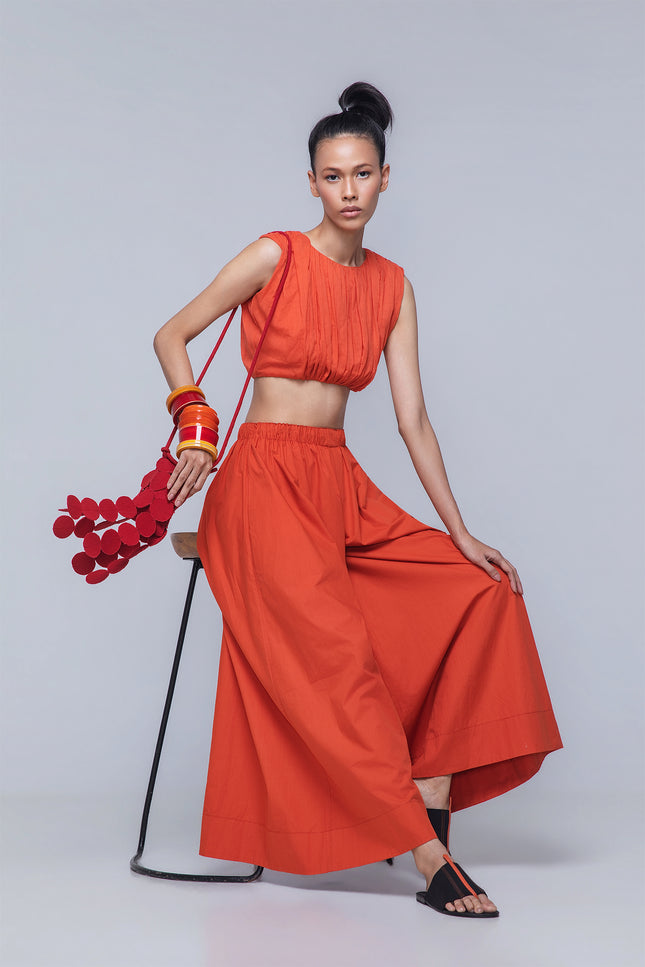 Malia - Elasticated Waist Voluminous Leg Pants