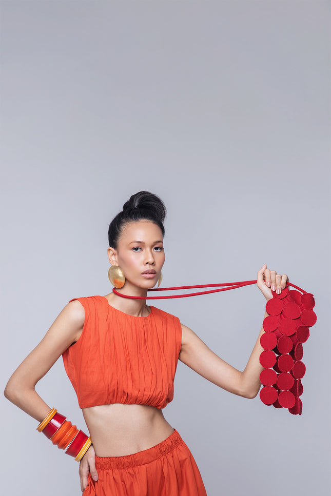 Monica - Pleated Crop Top