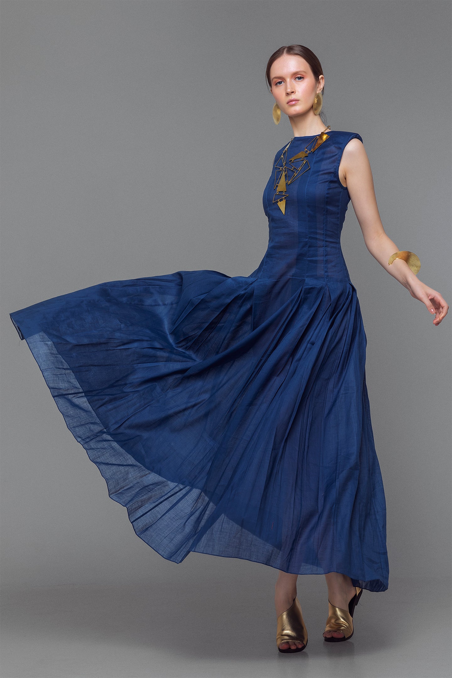 open back pleated dress Open Back Pleated Midi Dress