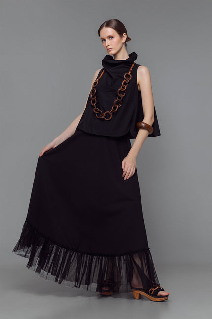 Masha - High Cowl Neck Top