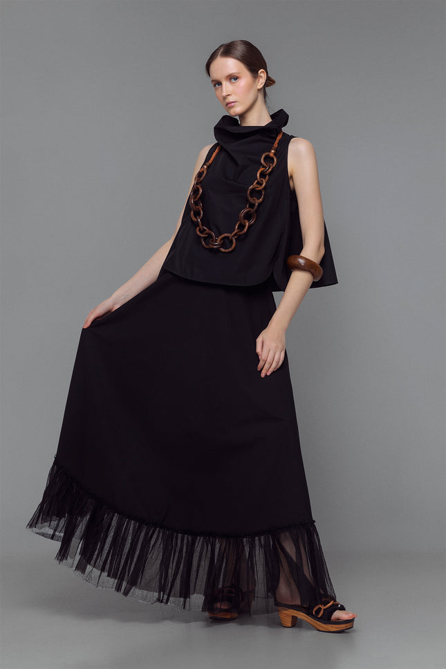 Masha - High Cowl Neck Top