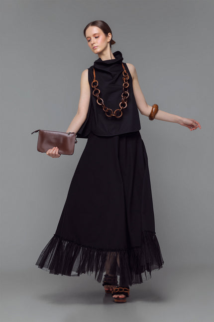 Masha - High Cowl Neck Top