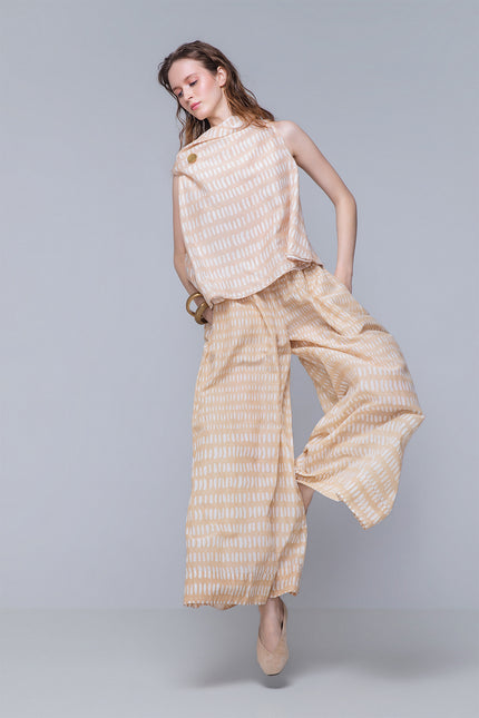 Mette - Elasticated Waist Voluminous Leg Pants