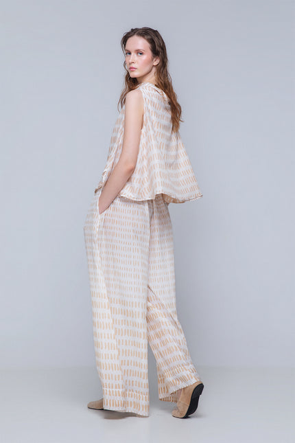 Mette - Elasticated Waist Voluminous Leg Pants