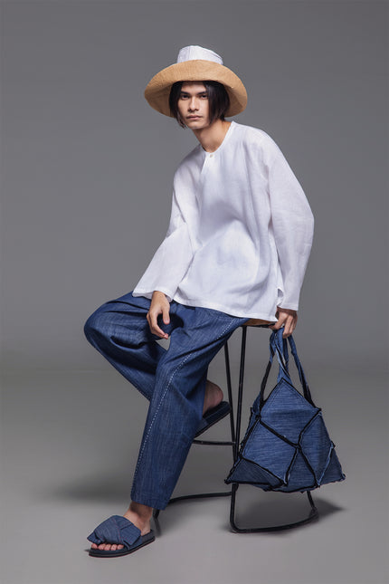 Noel - Hand Stitch Detailed Balloon Denim Pants