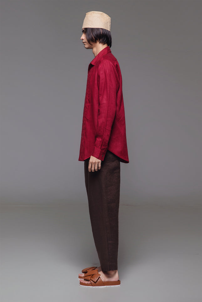 Ibrahim - Pleats Detailing Long Sleeves Shirt