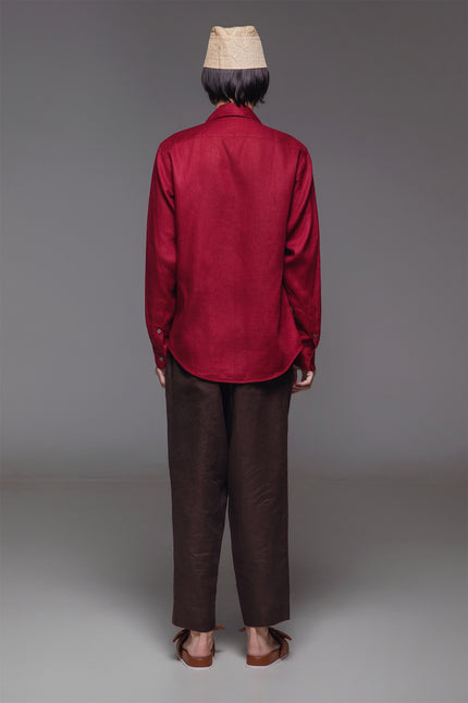 Ibrahim - Pleats Detailing Long Sleeves Shirt
