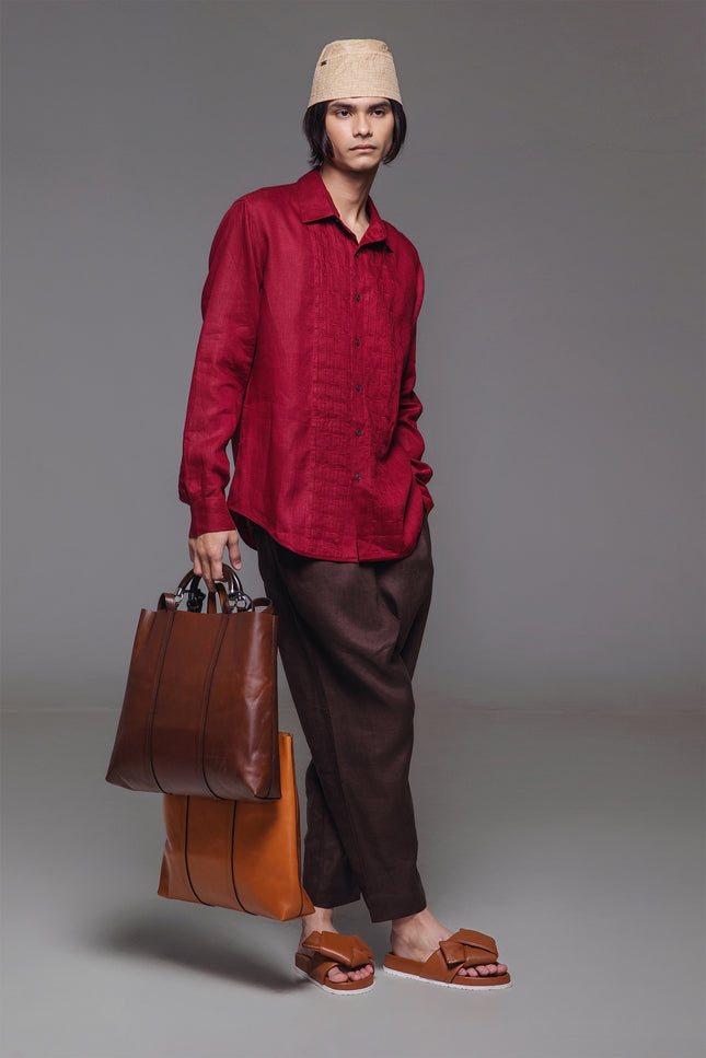 Ibrahim - Pleats Detailing Long Sleeves Shirt