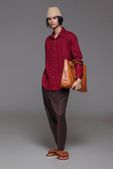 Ibrahim - Pleats Detailing Long Sleeves Shirt