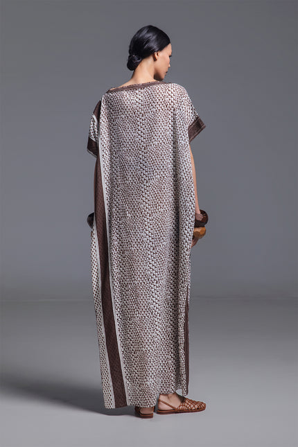 Olva - Side Bordered Block Print Kaftan