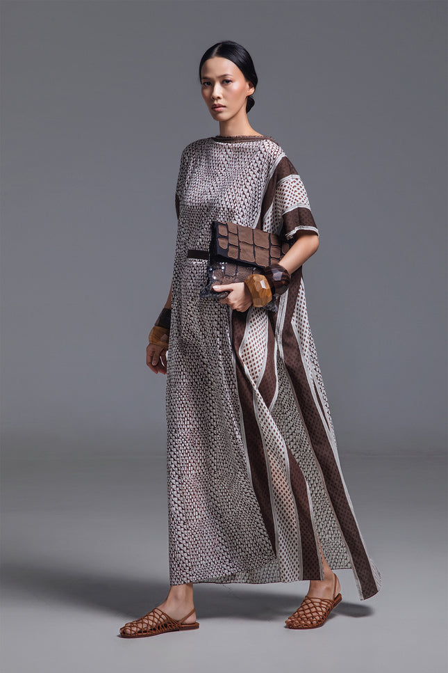 Olva - Side Bordered Block Print Kaftan
