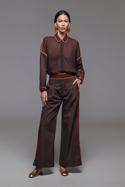 Natilie - Contrast Binding Shirt