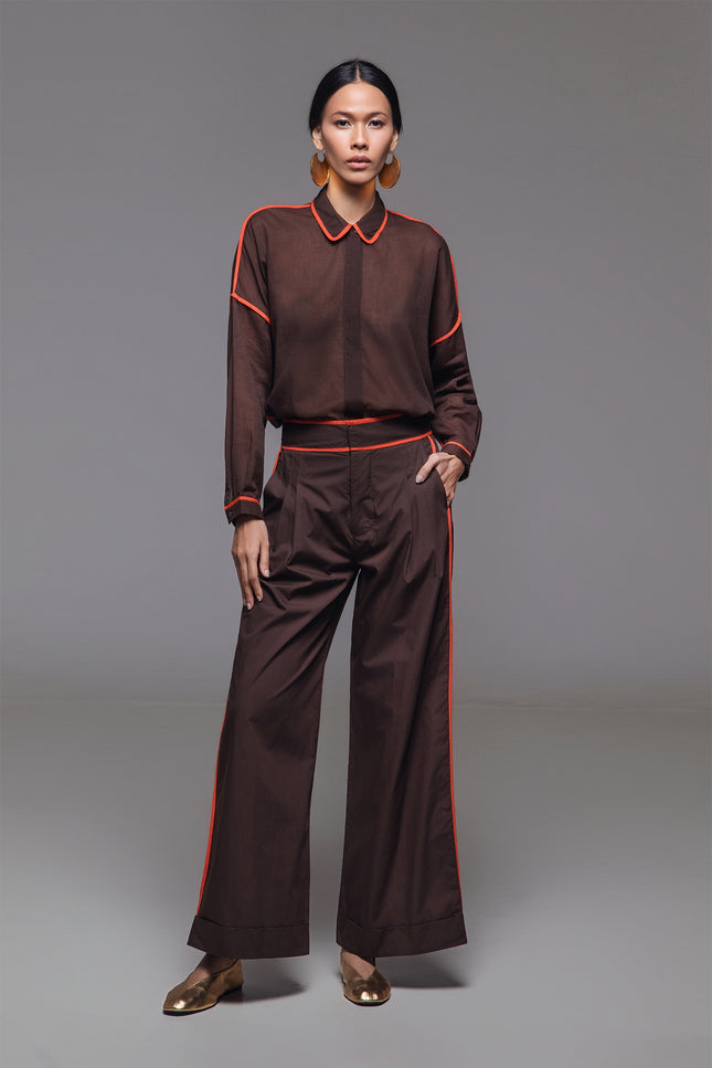 Natilie - Contrast Binding Shirt