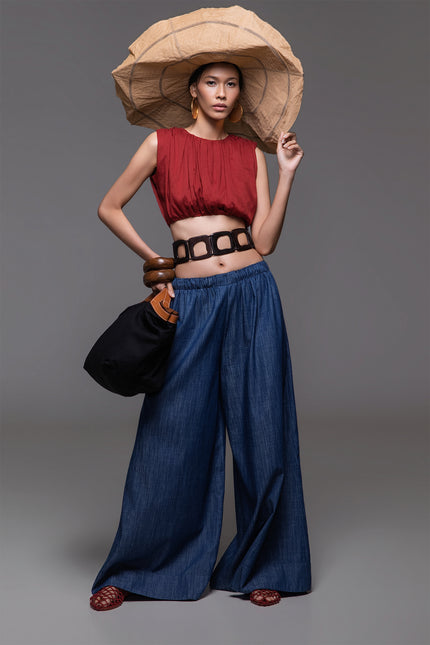 Monica - Pleated Crop Top