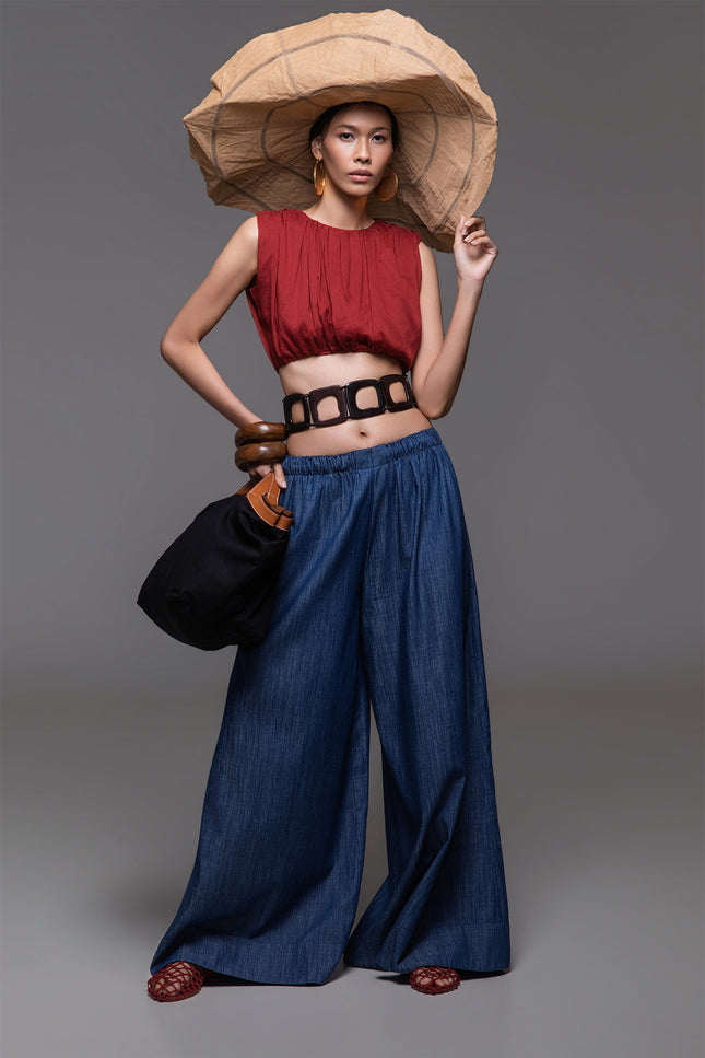 Monica - Pleated Crop Top