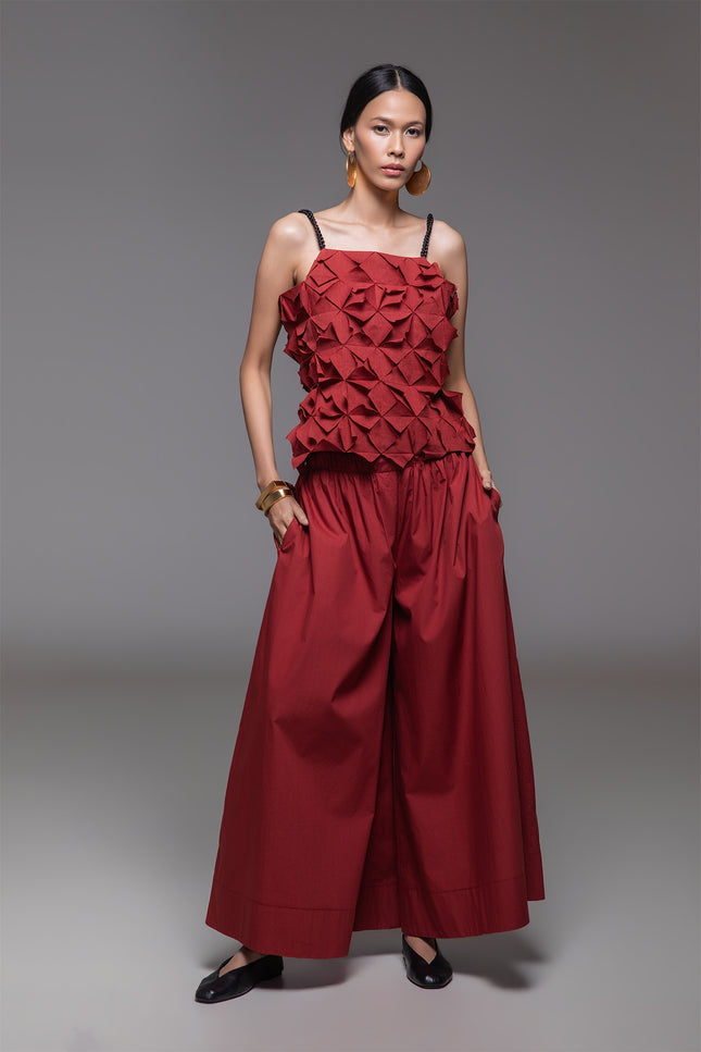 Malia - Elasticated Waist Voluminous Leg Pants