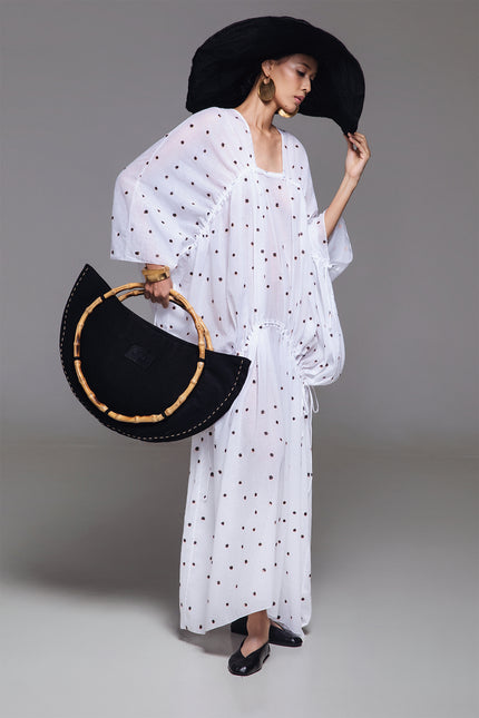 Olivine - Pois Print Square Neck Kaftan