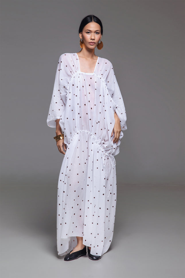 Olivine - Pois Print Square Neck Kaftan