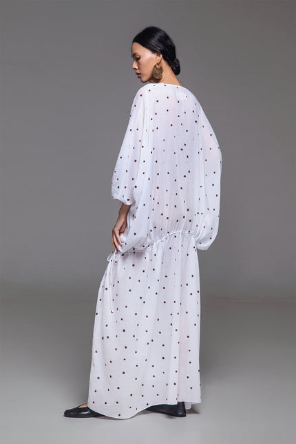 Olivine - Pois Print Square Neck Kaftan