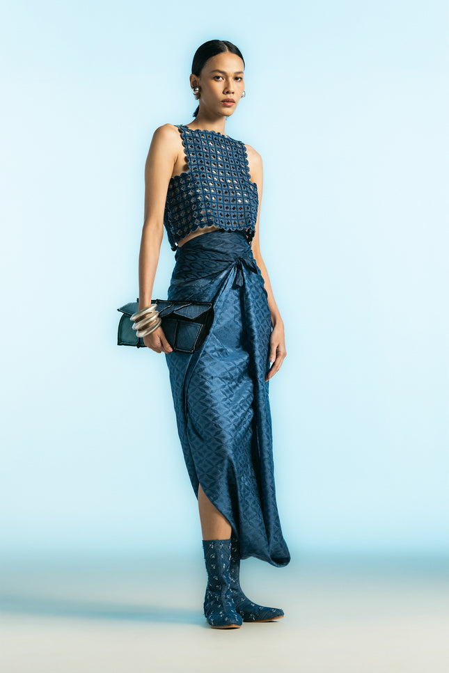 Nitu - Ribbon Detail Coin Cropped Top