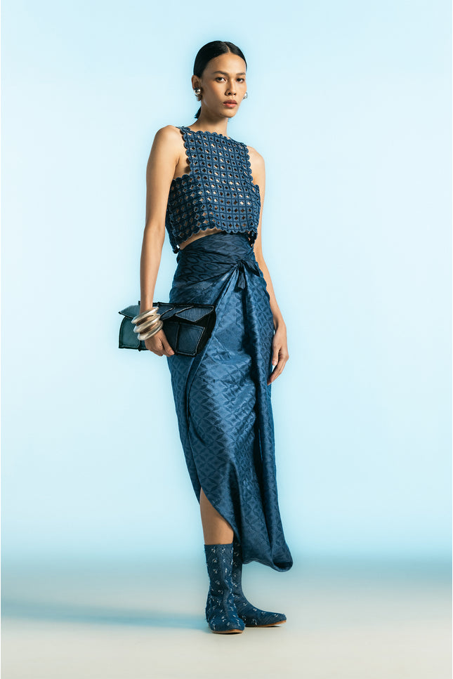 Nitu - Ribbon Detail Coin Cropped Top