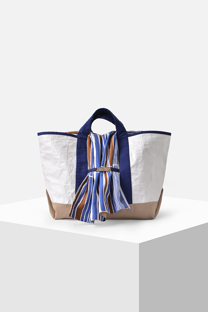 Gerda - Terpal Tote Bag with Block Printed Patch