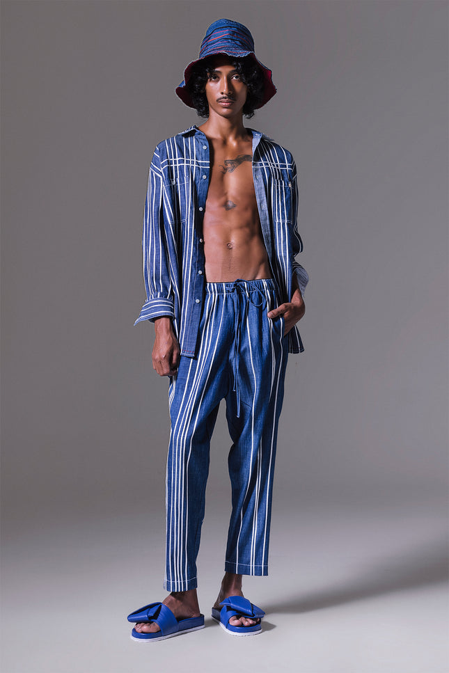 Elden -  Full Ribbon Applique Low Crotch Denim Pants