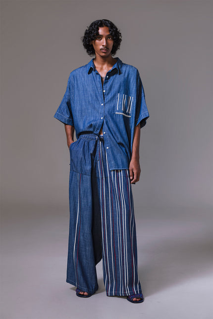 Mason - Rope Handstitch Details Oversized Shirt