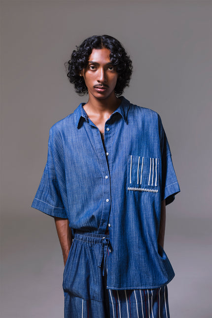 Mason - Rope Handstitch Details Oversized Shirt