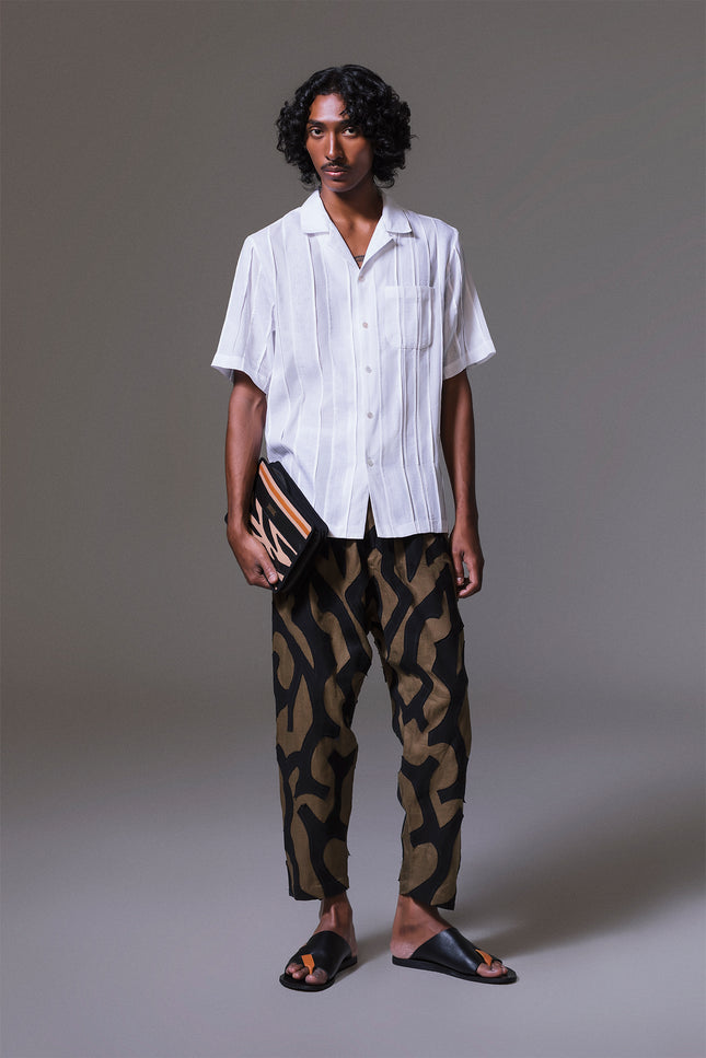 Mason - Tiger applique low crotch pants