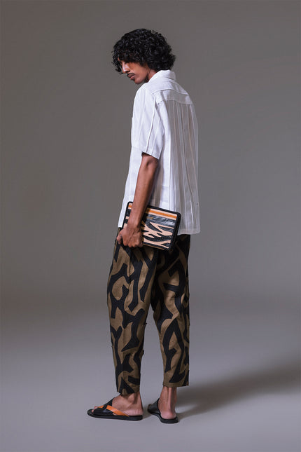 Lorn - Cotton and linen patchwork camp shirt